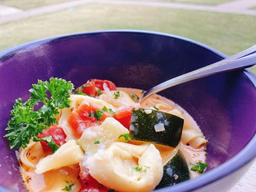 Creamy Vegetarian Tortellini Soup