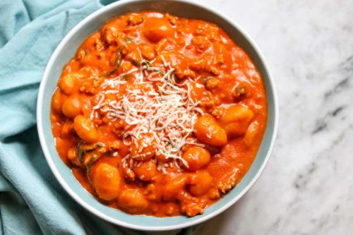 Gnocchi with Sausage in Vodka Sauce