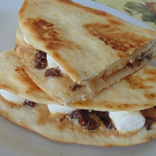 Dessert Quesadillas with Peanut Butter, Chocolate, and Marshmallow