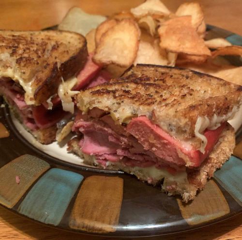 Corned Beef and Knockwurst Sandwich