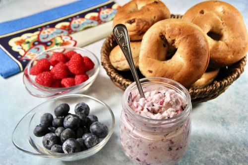 Blueberry Cream Cheese with Raspberries