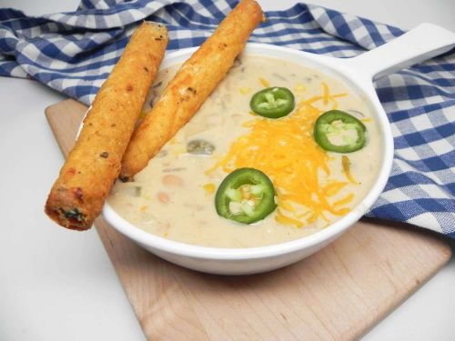 Creamy White Bean Enchilada Soup