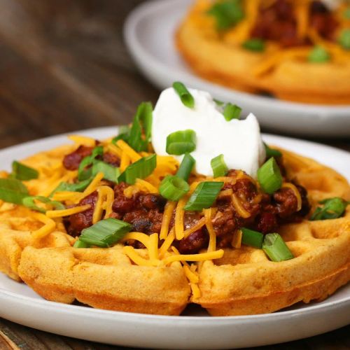 Cornbread Waffles With Chili