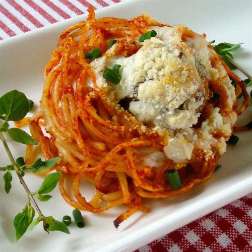 Spaghetti and Meatballs Muffin Bites