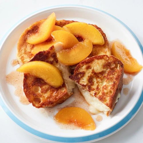 Mascarpone Stuffed French Toast with Peaches