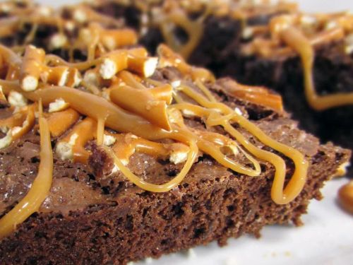 Caramel Pretzel Brownies