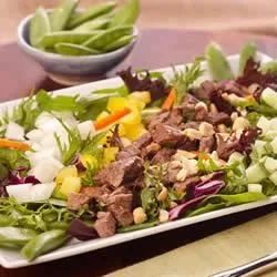 Spicy Gingered Beef and Snap Pea Salad