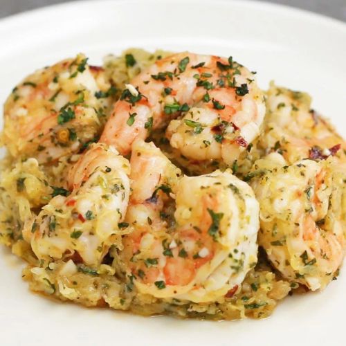 Spaghetti Squash Shrimp Scampi