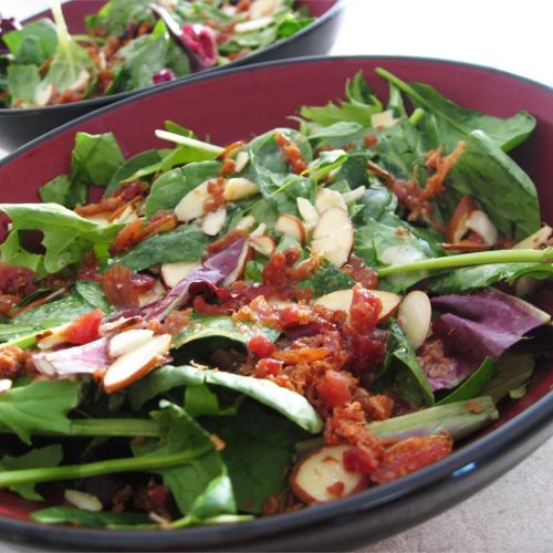 Baby Greens with a Warm Gorgonzola Dressing