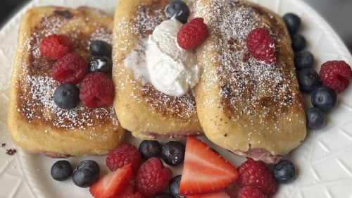 Strawberry Cream Cheese Stuffed French Toast