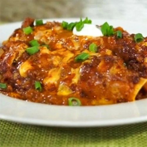 Cheesy Chili Enchiladas