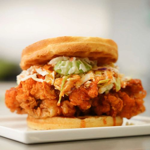 Nashville Hot Chicken and Waffle Sandwich