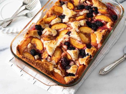 Peach and Blackberry Cobbler