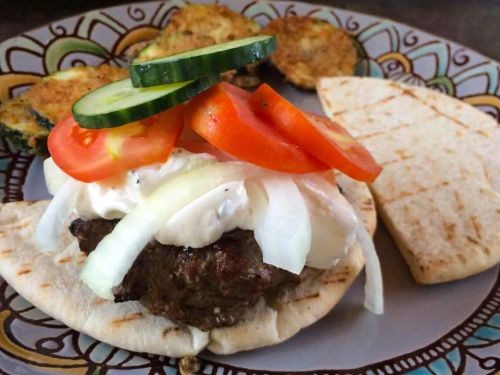 Greek Lamb Feta Burgers With Cucumber Sauce