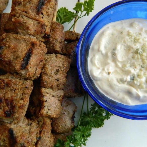 Blackened Steak Bites with Blue Cheese Sauce