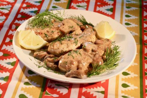 Chicken Tenders in Lemon-Mushroom Cream Sauce