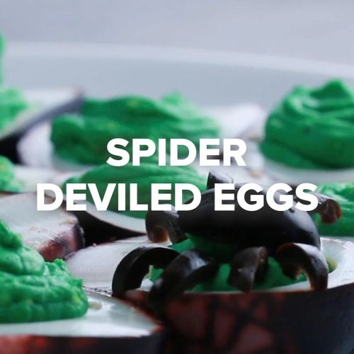 Spider Deviled Eggs