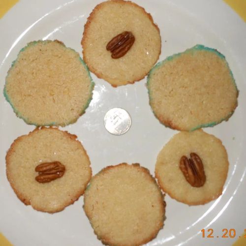 Sugared Danish Butter Cookies with Pecan Halves