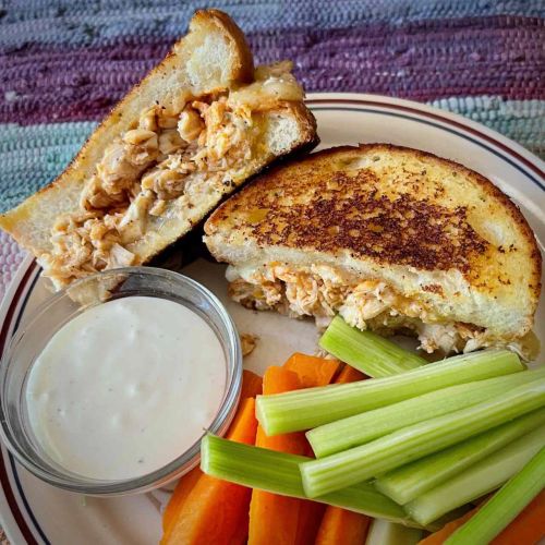 Buffalo Chicken Grilled Cheese Sandwiches