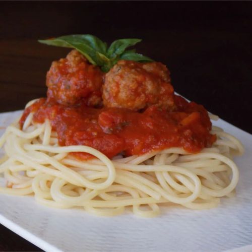 Healthier Italian Spaghetti Sauce with Meatballs