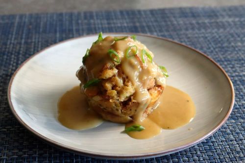 Gravy-Stuffed Stuffing Muffins