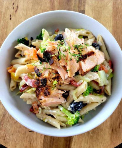 Blackened Salmon Pasta Salad