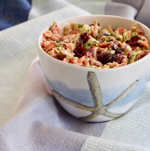 Brussels Sprout Slaw with Cranberries