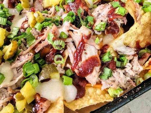 Baked BBQ Pulled Pork Nachos