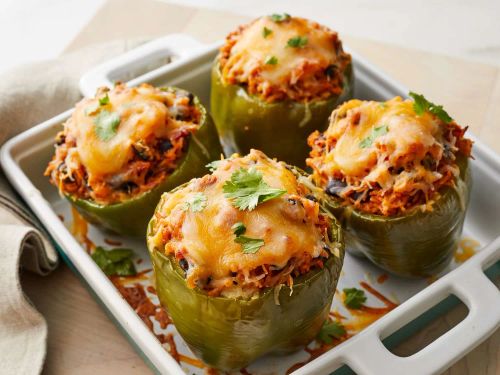 Vegetarian Mexican Inspired Stuffed Peppers