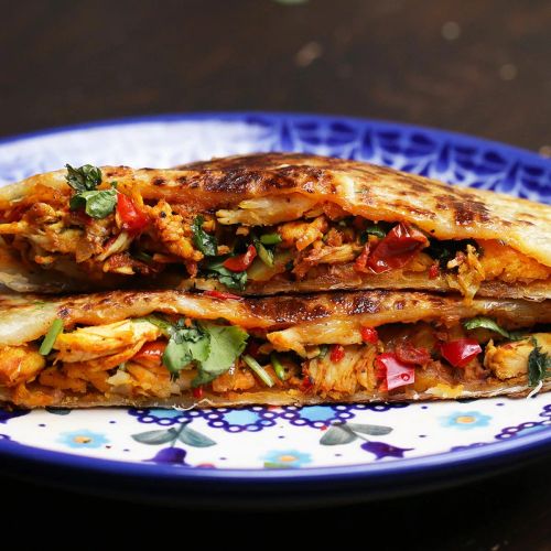 Chili Chicken-stuffed Parathas