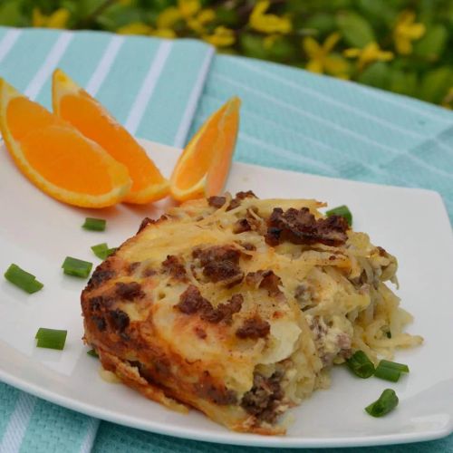 Sausage Hash Brown Breakfast Casserole