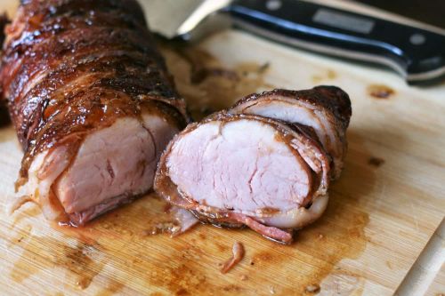 Bacon-Wrapped Pork Tenderloin with Balsamic and Fig