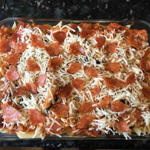 Pizza Pasta Bake with Sausage