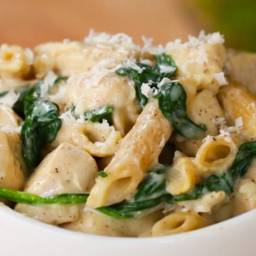 Healthier Chicken Alfredo Pasta