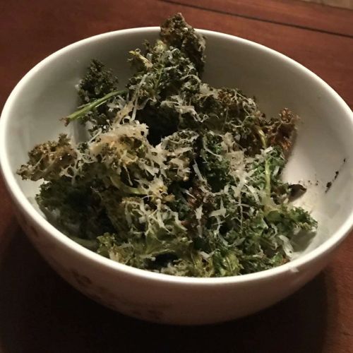 Air Fryer Kale Chips with Parmesan