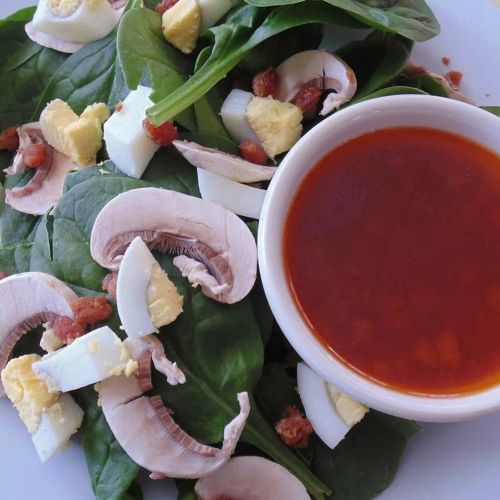 Wilted Spinach Salad and Bacon Vinaigrette