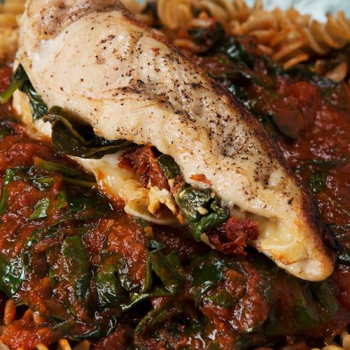 Sun-dried Tomato & Spinach–stuffed Chicken