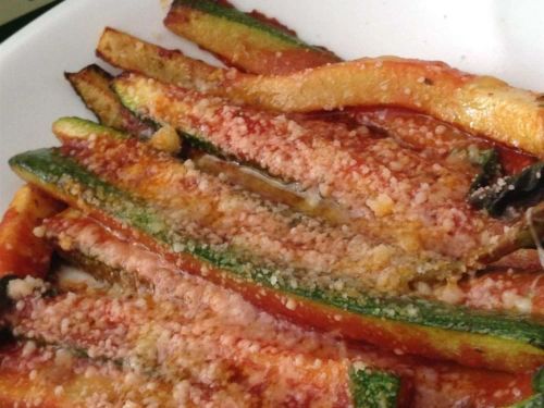 Zucchini Parmesan with Tomato Sauce