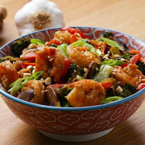 Garlic And Ginger Shrimp Stir Fry