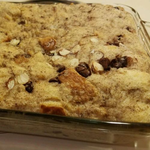 Chocolate Almond Bread Pudding