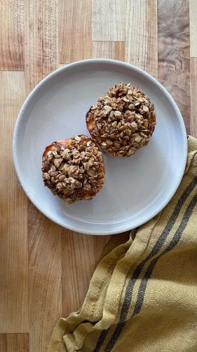 Air Fryer Peach Cobbler For 2