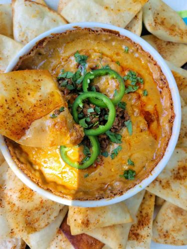 Baked Queso Dip with Ground Beef