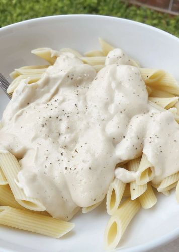 Vegan Pasta with Creamy Miso Cashew Sauce