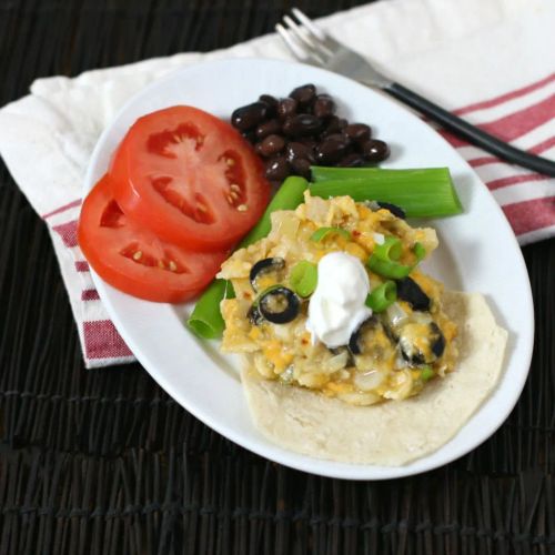 Cheesy Vegetarian Enchilada Casserole