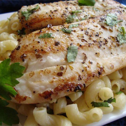 Pan-Seared Lemon Tilapia with Parmesan Pasta