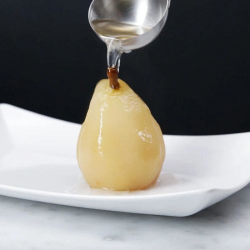 Rum Poached Pears