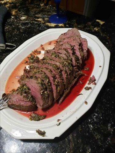 Herb and Garlic Roast Tenderloin with Creamy Horseradish Sauce