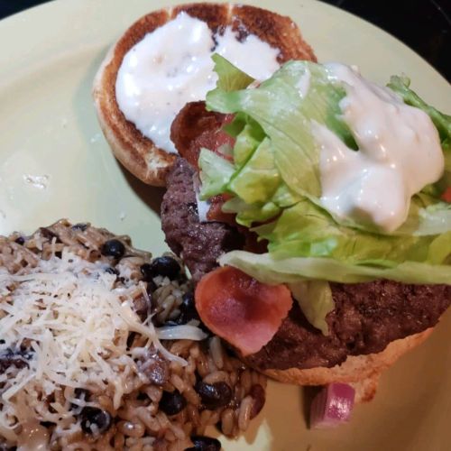 Blue Stuffed Buffalo Burger