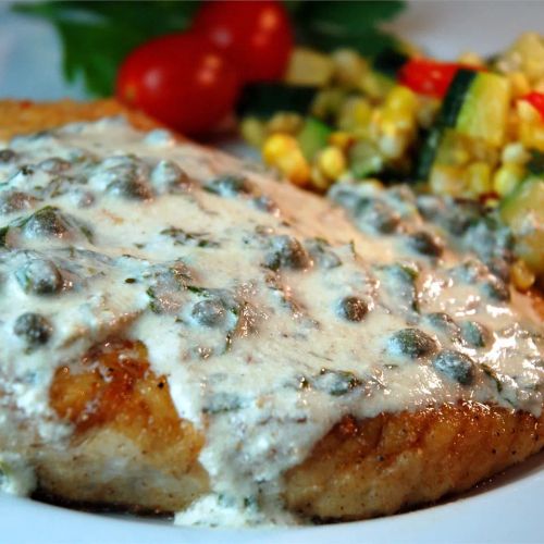 Pan-Fried Halibut Steak with Light Green Sauce