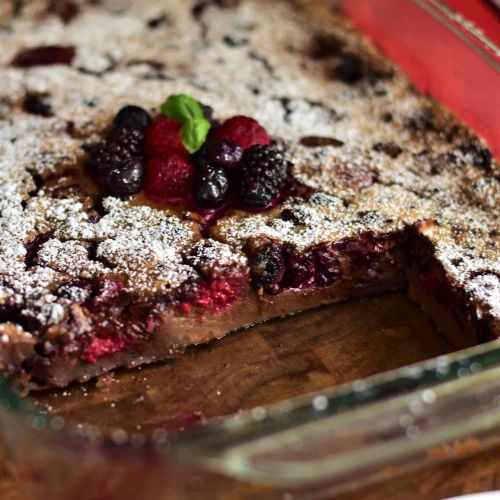 Chocolate-Mixed Berry Baked Custard